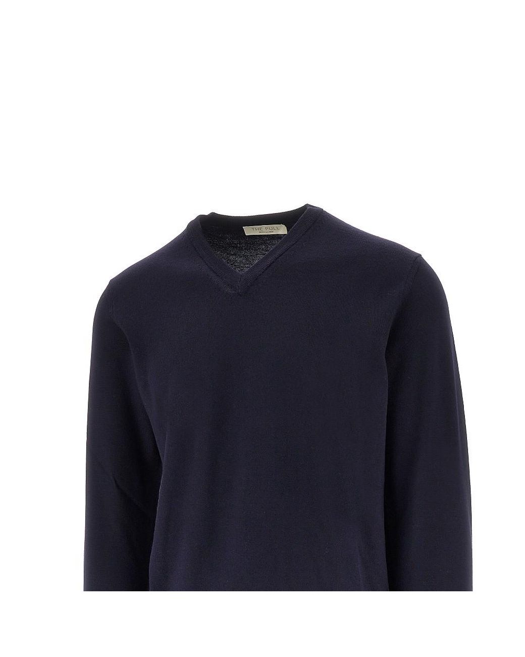 THE PULL Blue Extrafine Merino Wool Sweater for men