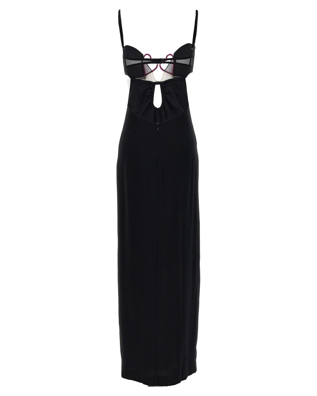 Nensi Dojaka Black 'Heart Bra' Long Dress