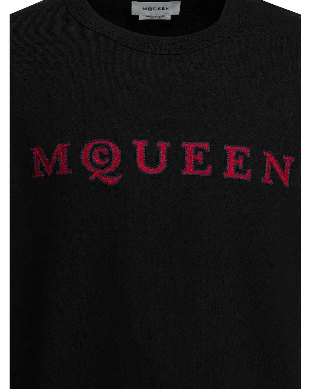 McQueen Black Cotton Sweatshirt for men