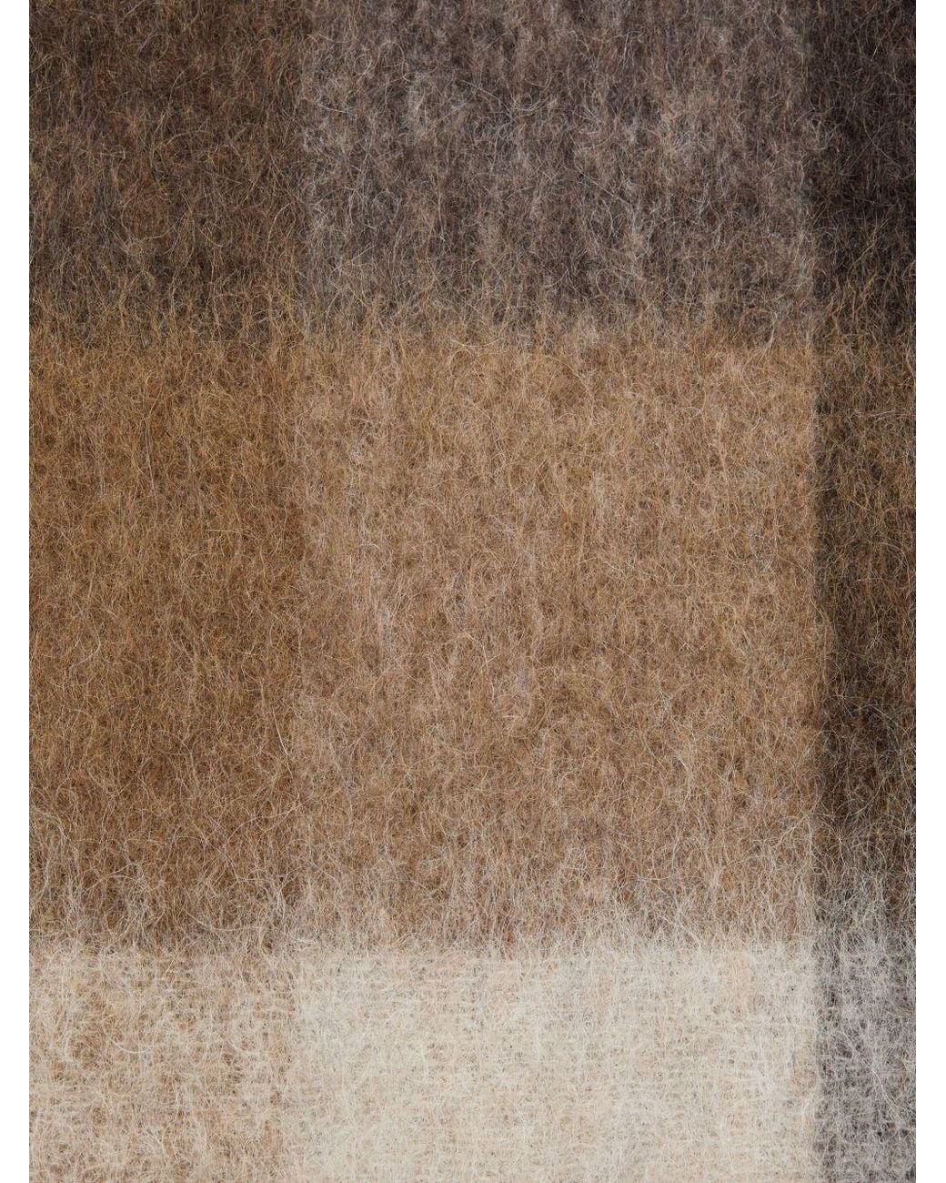 Acne Brown Wool Checked Scarf
