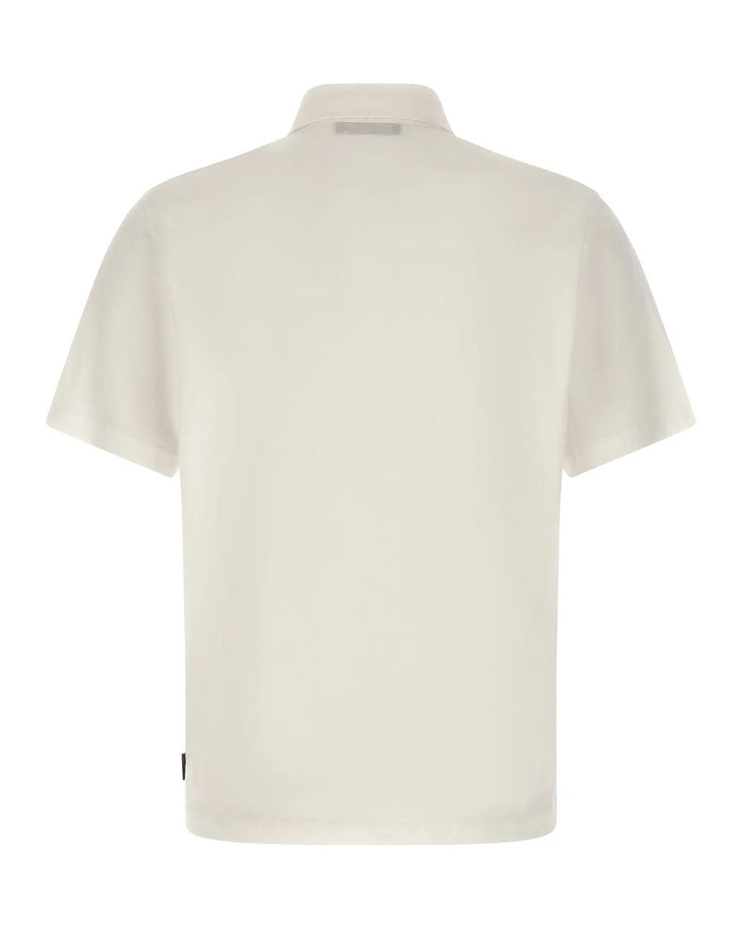 Zanone White Cotton Silk Polo Shirt for men