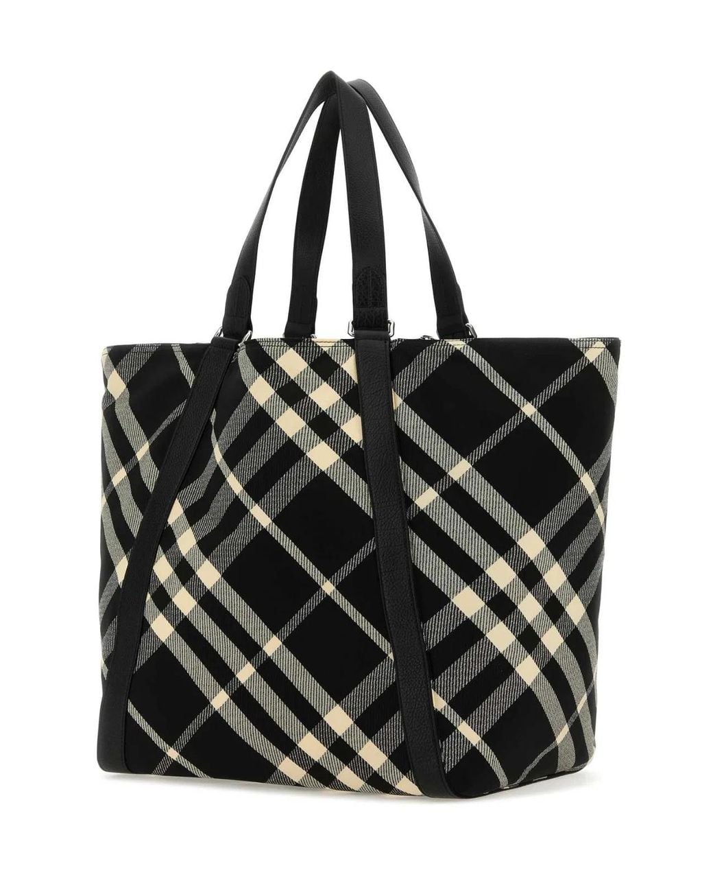 Burberry Black Embroidered Fabric Festival Shopping Bag for men