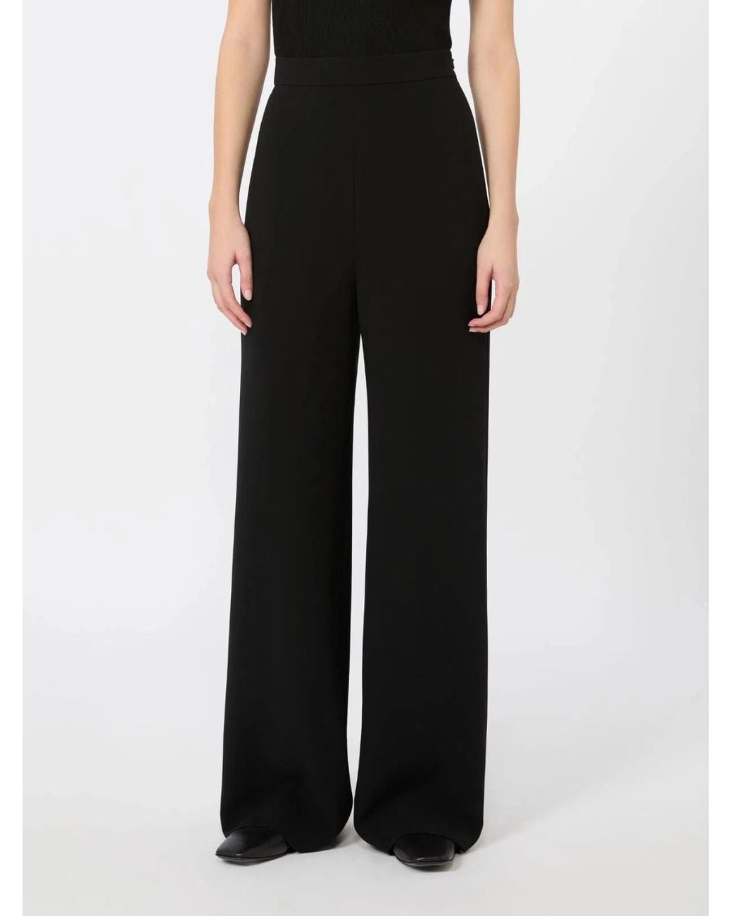 Max Mara Black Wide Leg Alaggio Trousers