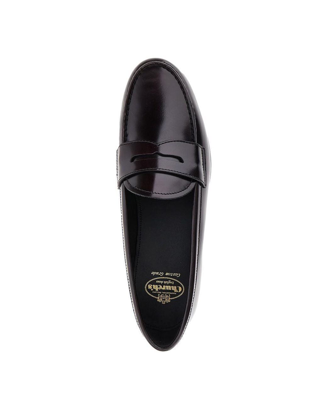 Church's Blue Natalie Fumé Polished Leather Loafers