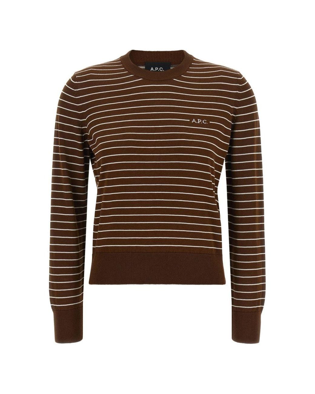 A.P.C. Brown Ecru Cotton Sweater