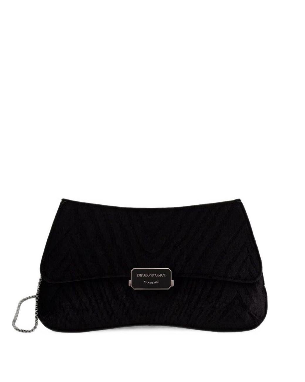 Emporio Armani Black Velvet Clutch