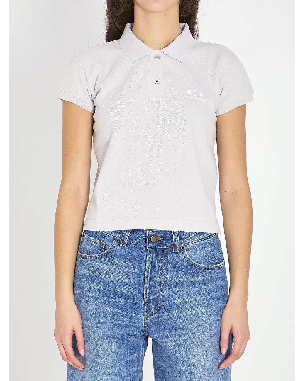Balenciaga Blue Dirty Ss Cotton Polo