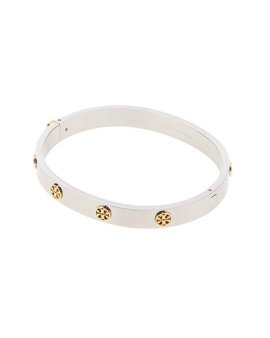 Tory Burch White Mini Logo Chain Bracelet