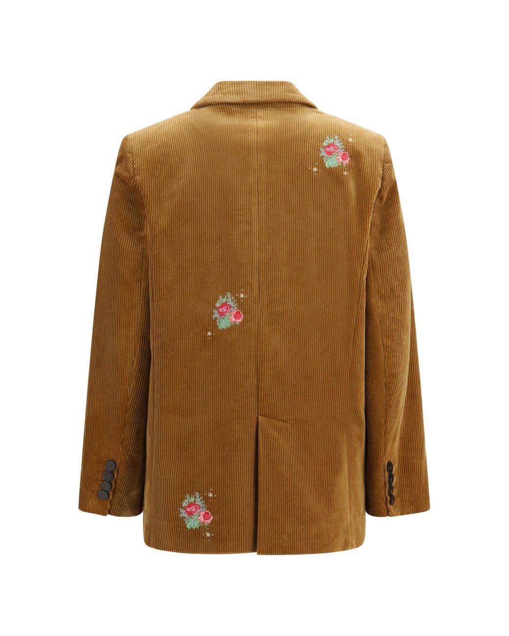 Forte_forte Brown Bouquet Velvet Single-Breasted Jacket With Embroidery