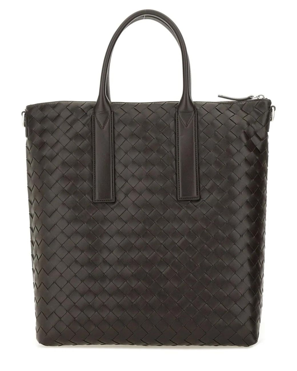 Bottega Veneta Black Intrecciato Zipped North-South Tote for men