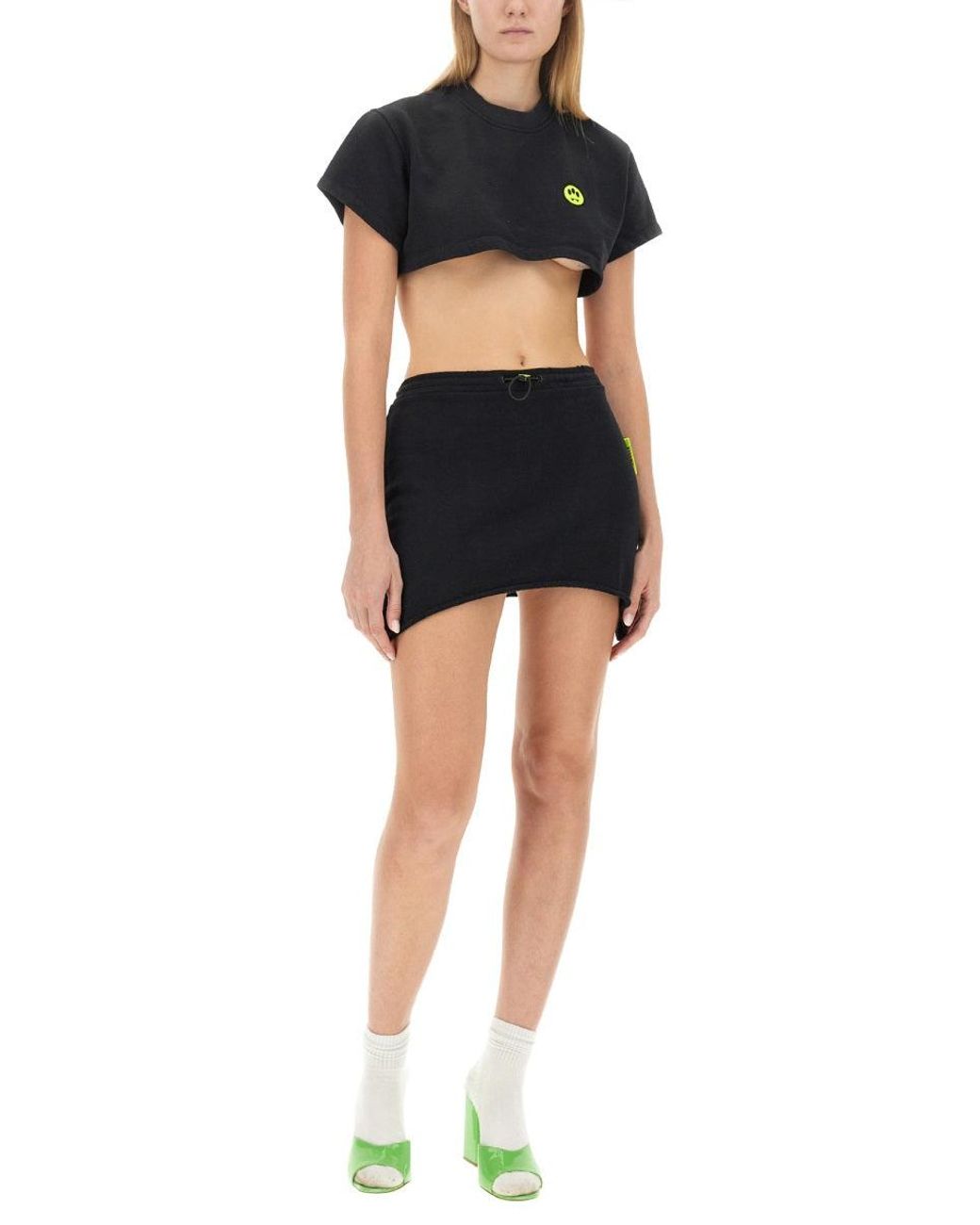 Barrow Black Cotton Mini Skirt