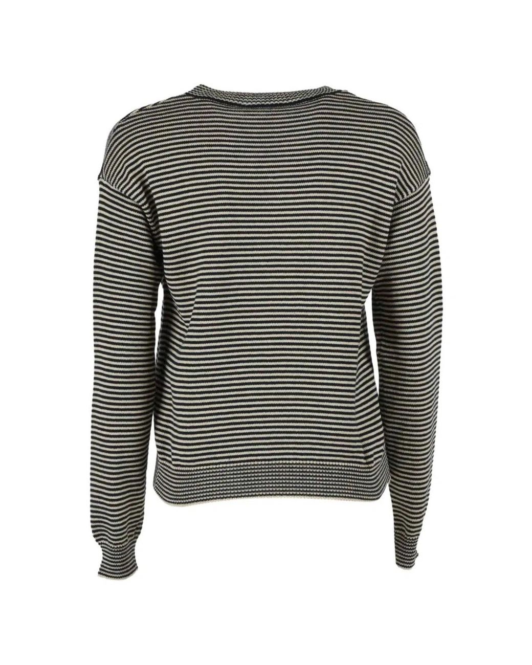 Weekend by Maxmara Gray Giovane Striped Sweater