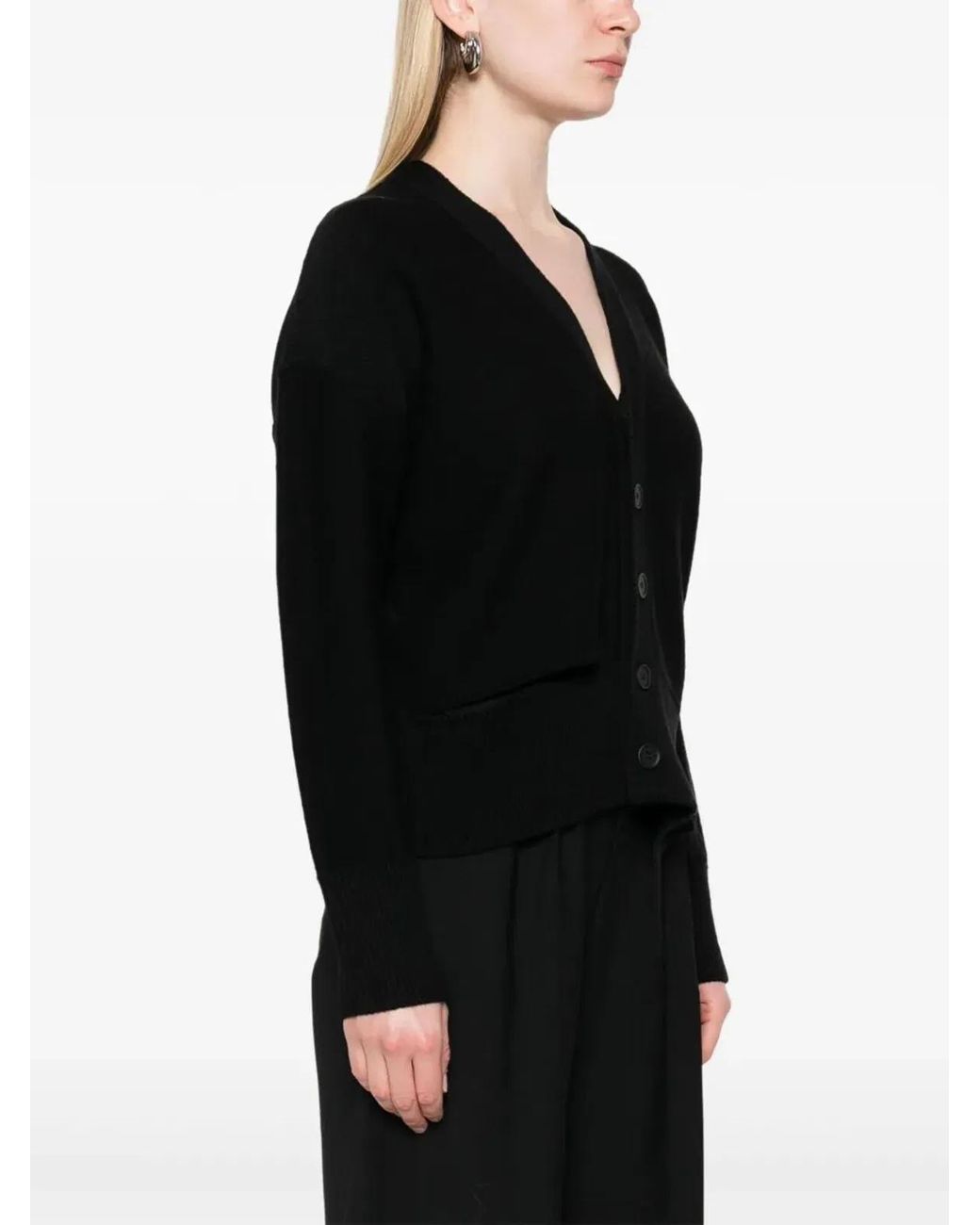 MM6 by Maison Margiela Black Cardigan With Cut-Out Details