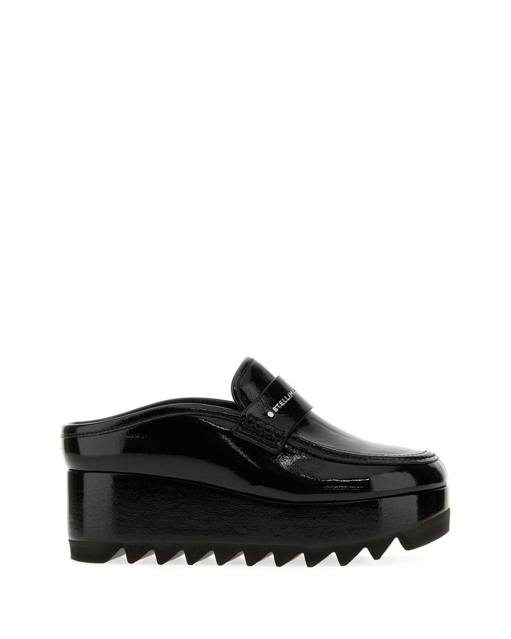 Stella McCartney Black Sneakelyse Cozy Clog Cracked Patent