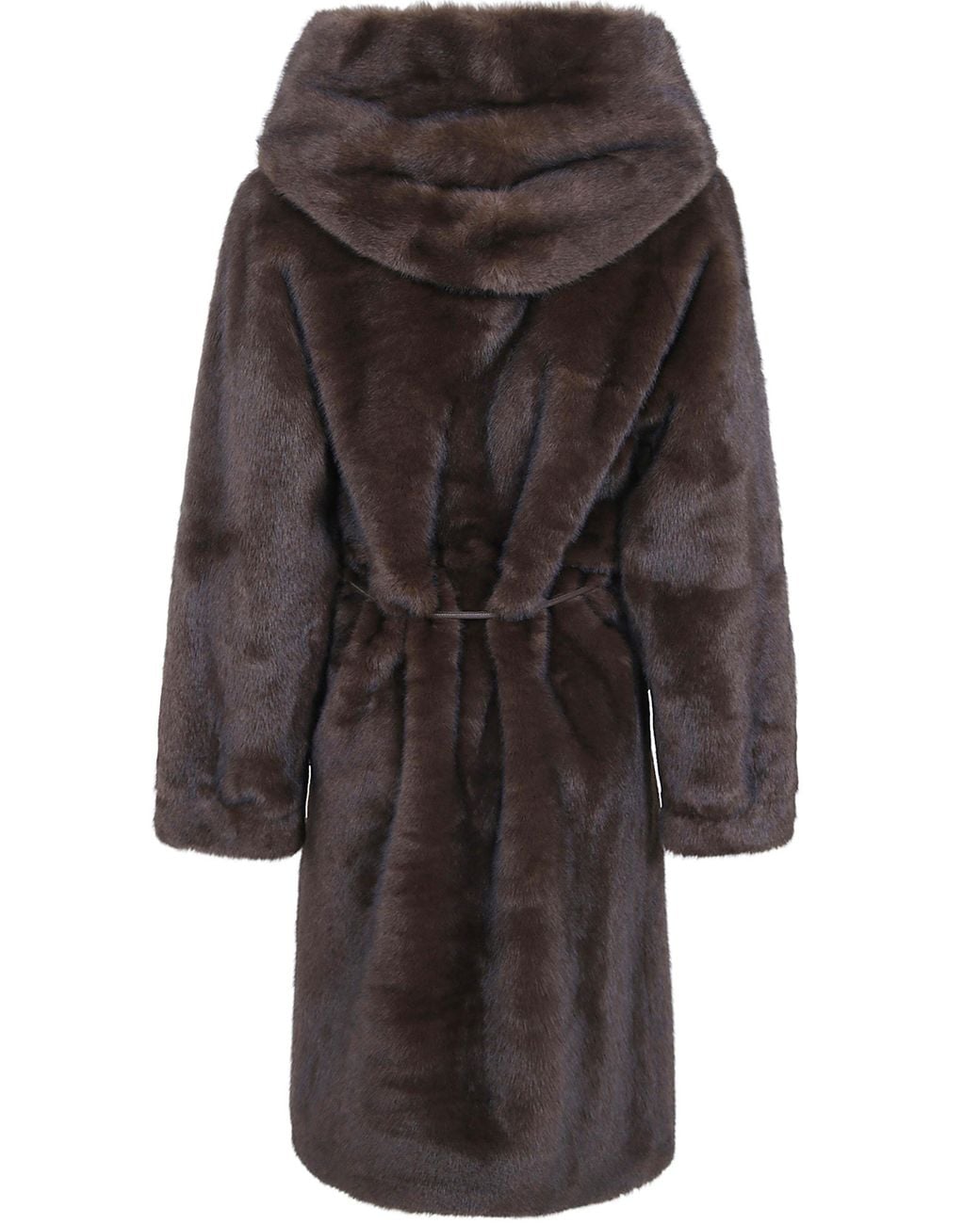 SEVENTY VENEZIA Black Long Reversible Faux Fur Coat