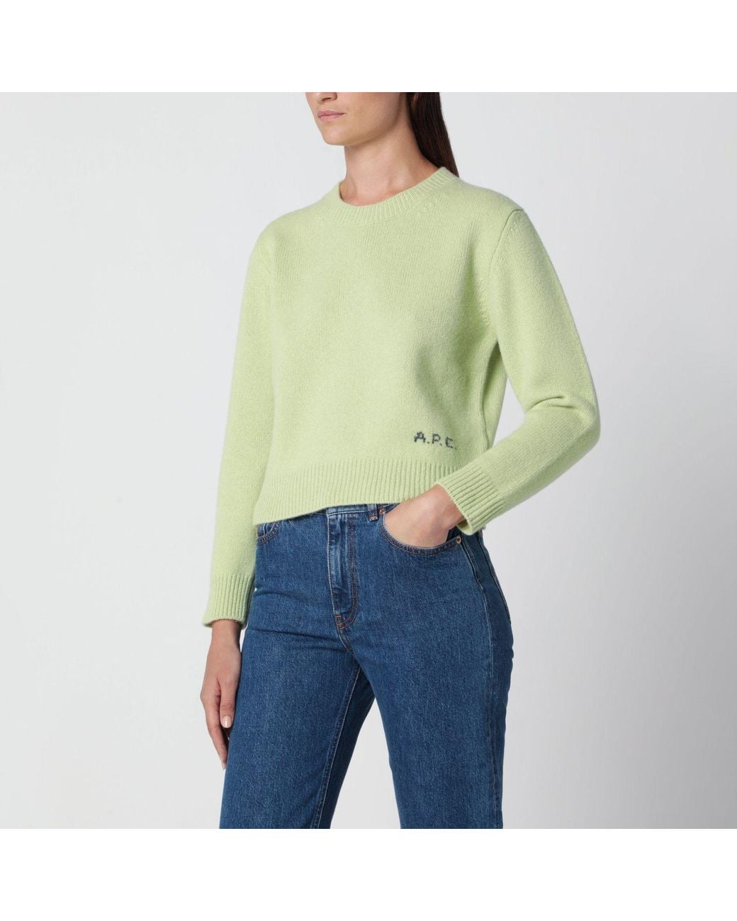 A.P.C. Green Crewneck Sweater Lime