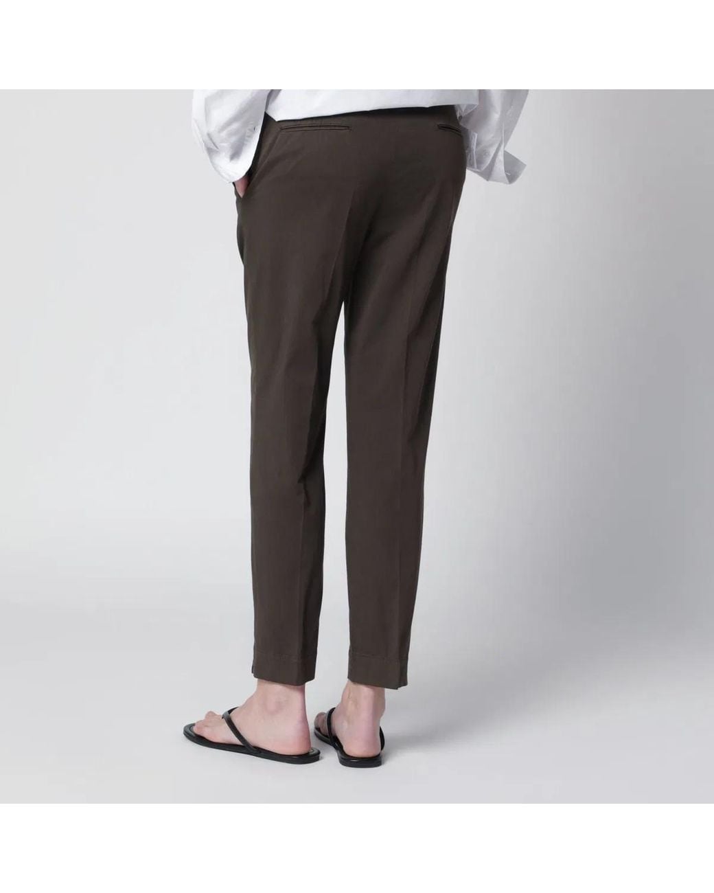 PT01 Brown Cotton Trousers