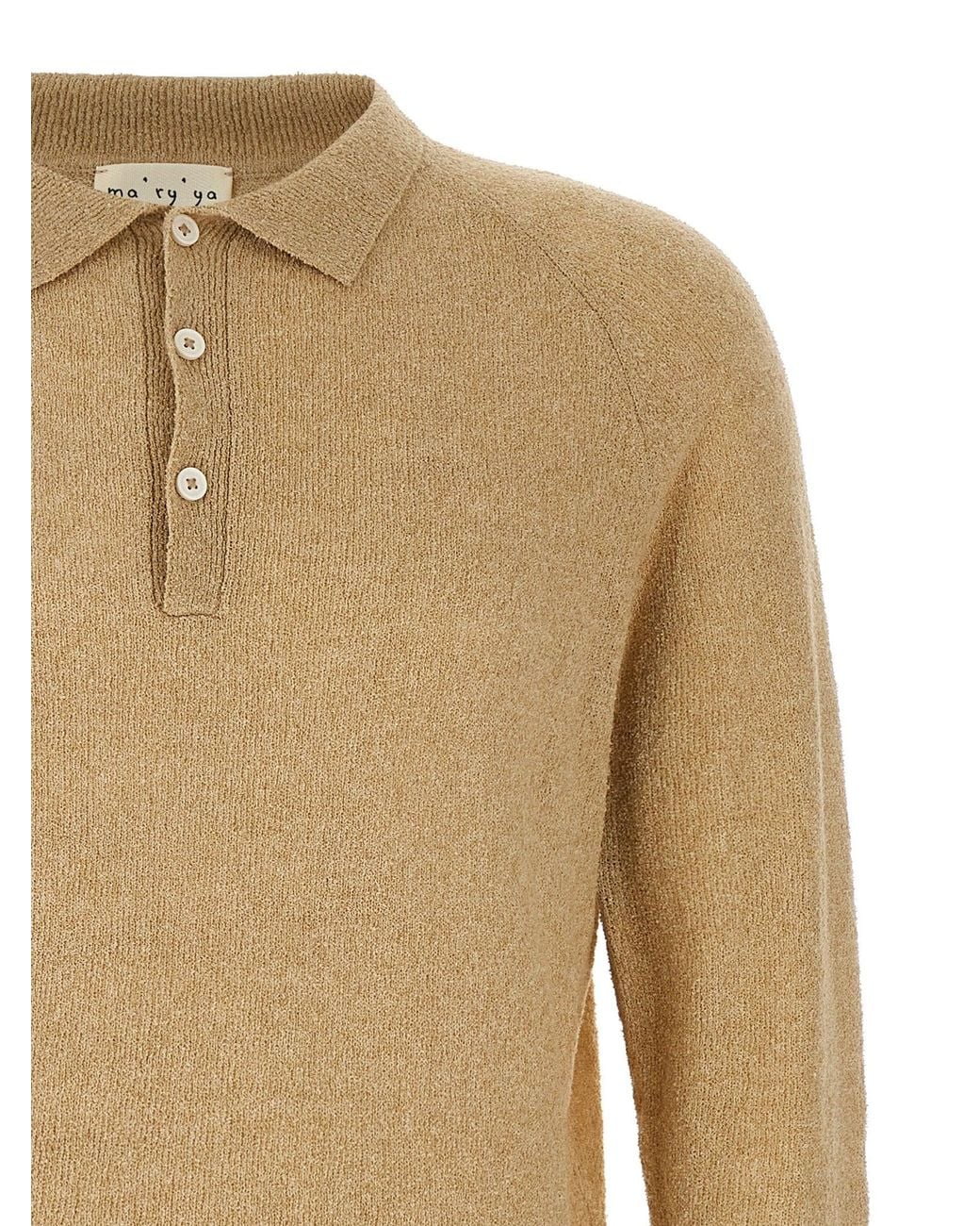 Ma'ry'ya Natural Bouclé Cotton Shirt Polo for men