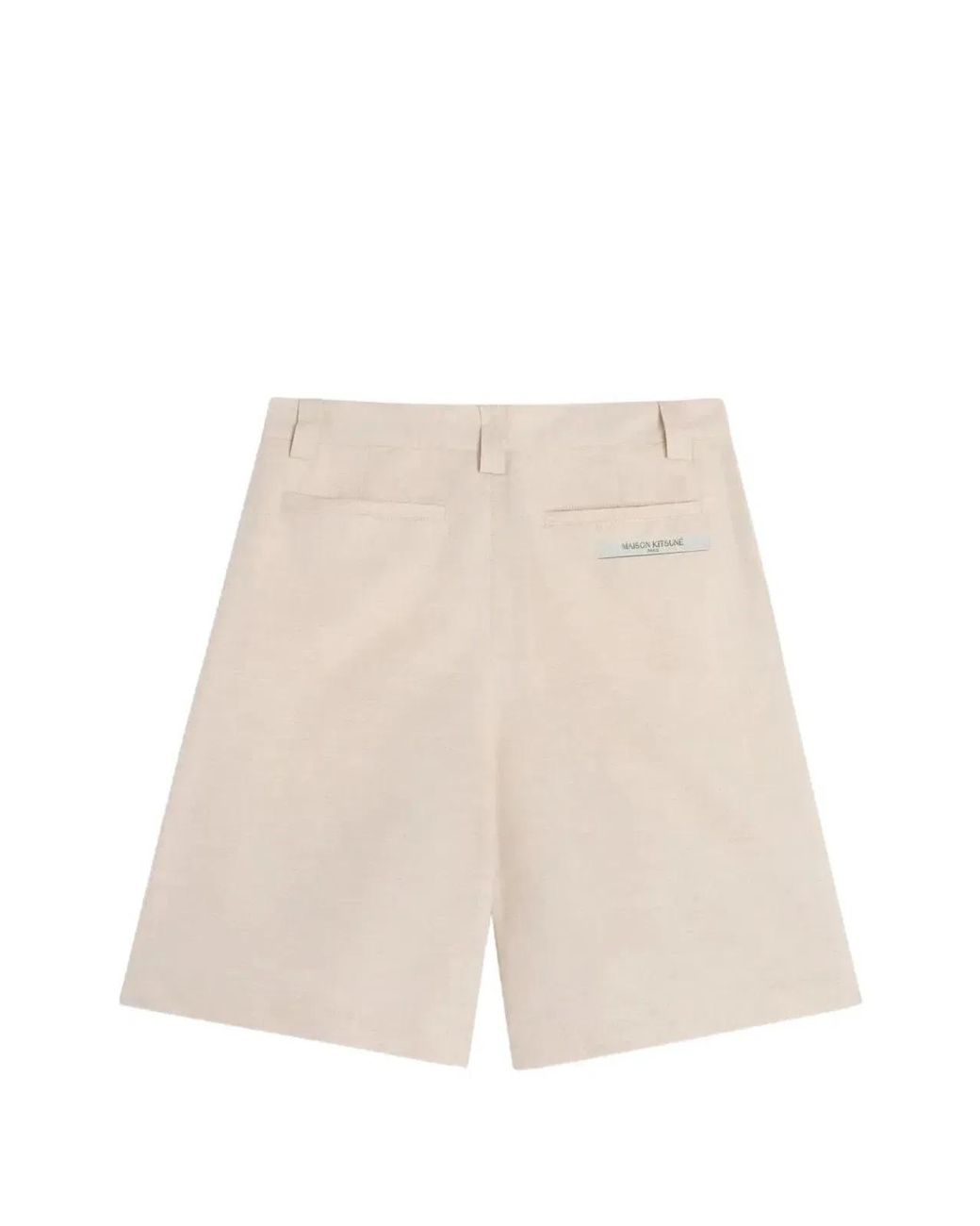 Maison Kitsuné Natural Pleated Mini Shorts for men