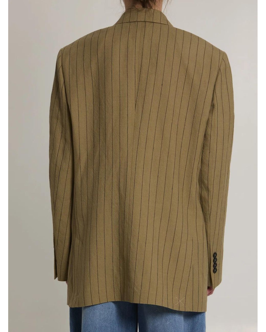 Dolce & Gabbana Green Dolce&Gabbana Double-Breasted Linen Jacket