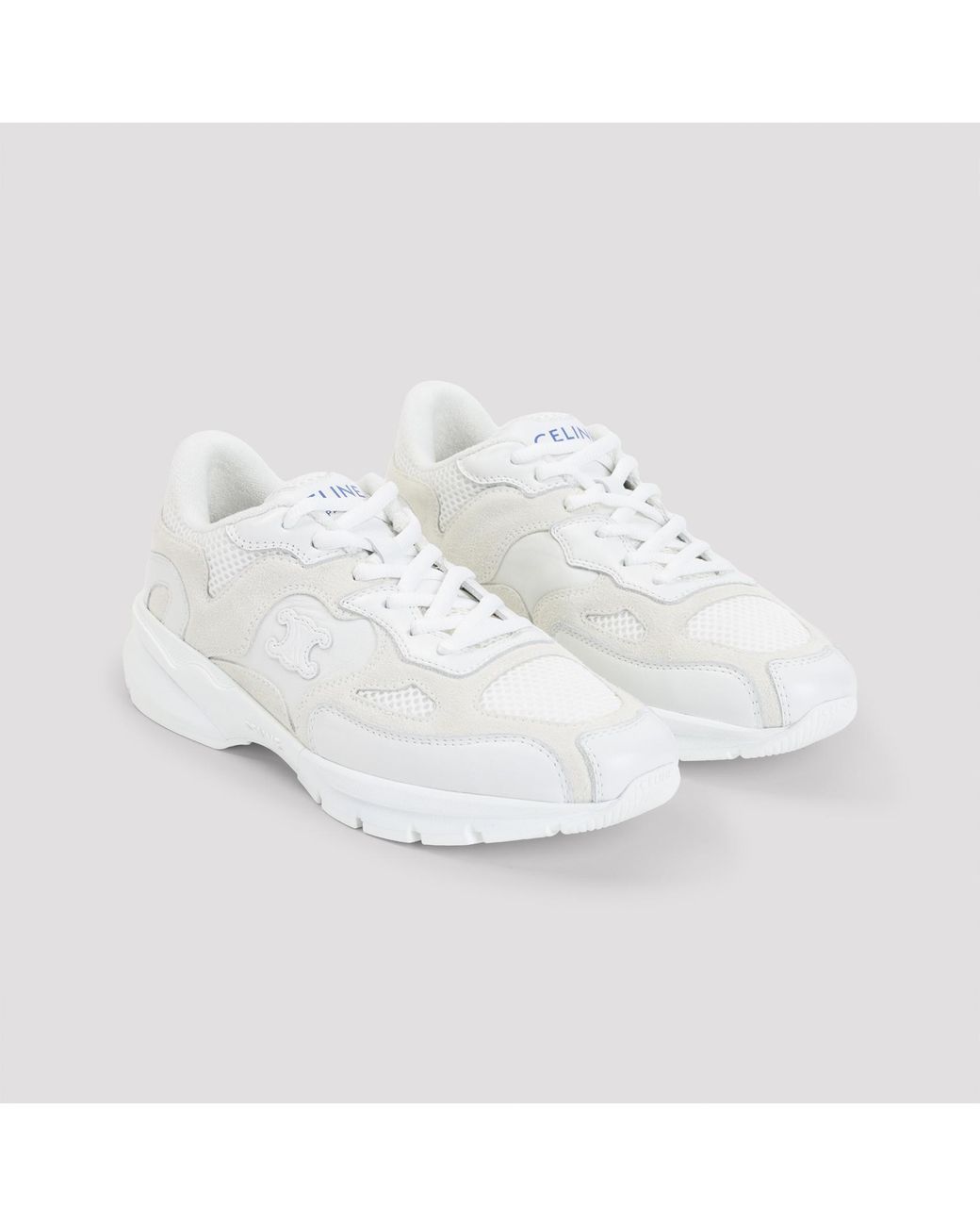 Céline White Low Lace-Up Sneakers