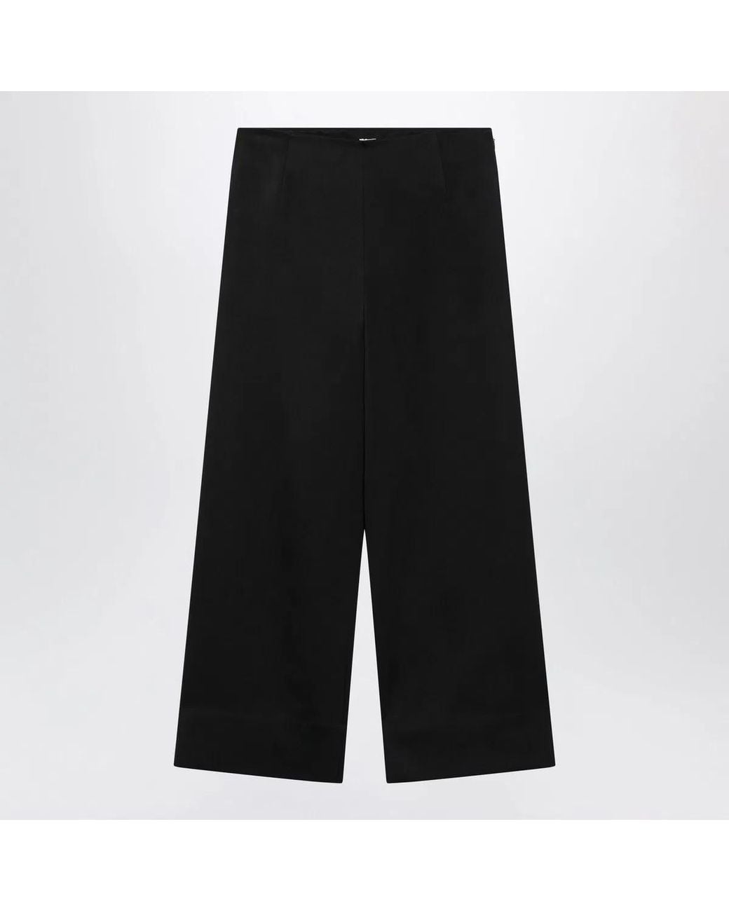Totême Black Fluid Satin Trousers
