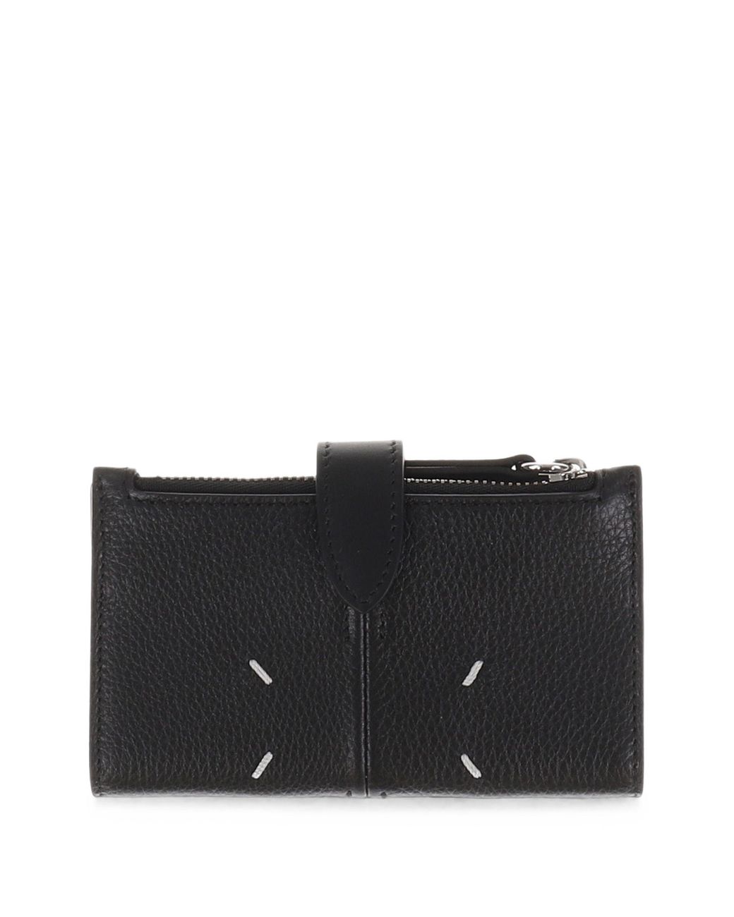 Maison Margiela Black Leather Zip Cardholder for men