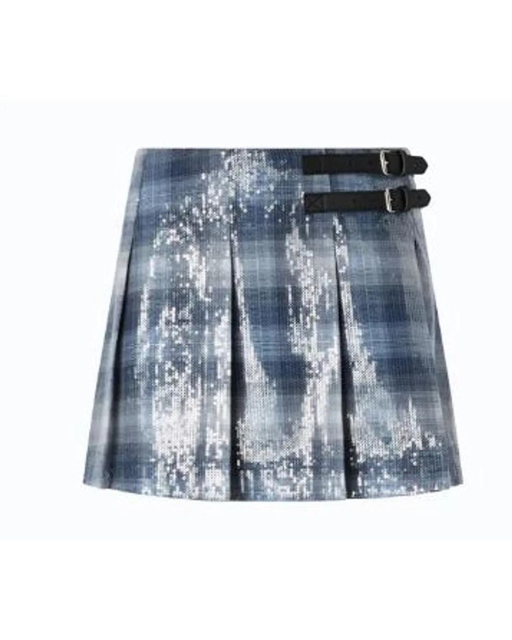 Pinko Blue Stretch Skirt
