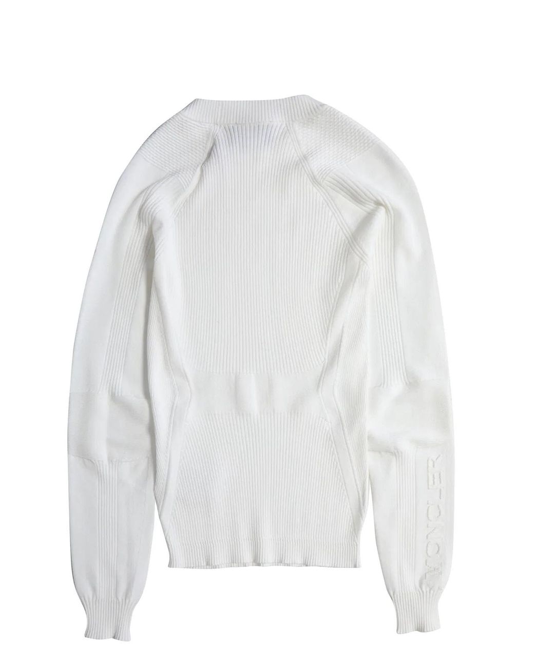 Moncler White Knitted Crew Neck Sweater