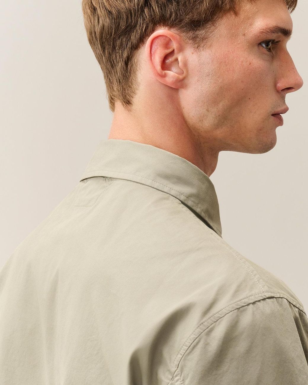 C P Company Natural C. P. Company Organic Gabardine Zipped Lens Overshirt for men