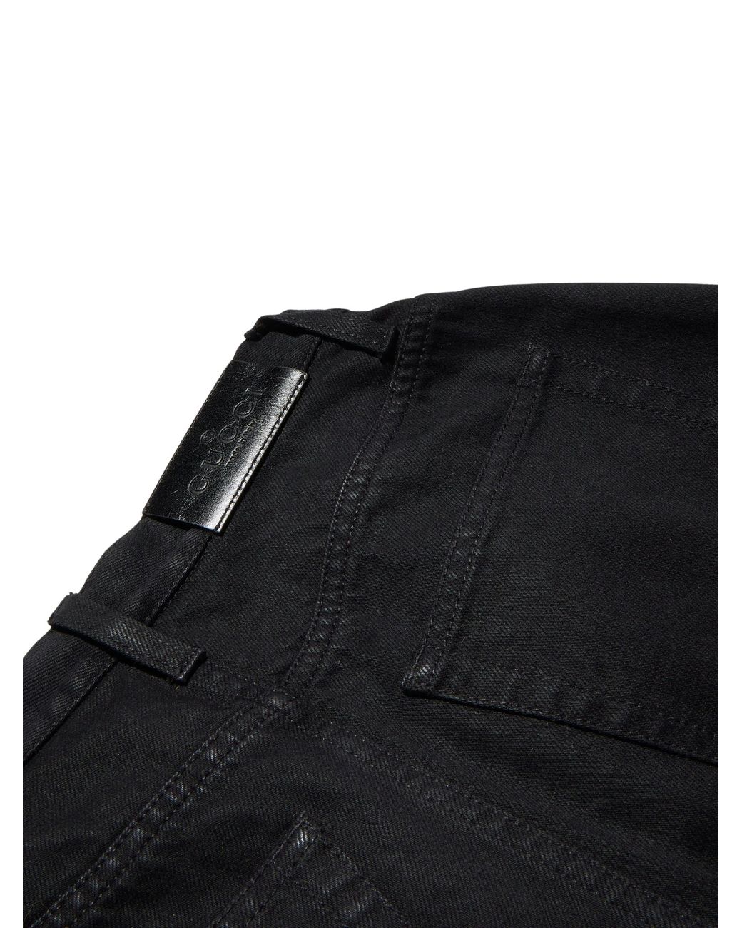 Gucci Black Cotton Denim Pants With Soft Coating
