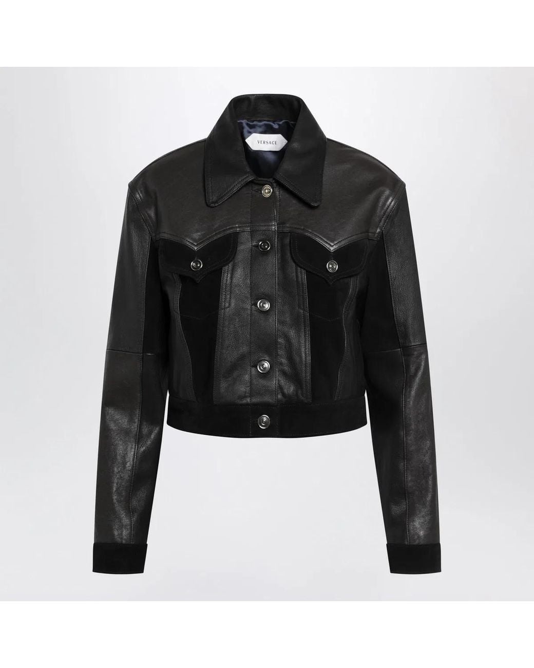 Versace Black Slim Leather Blouson