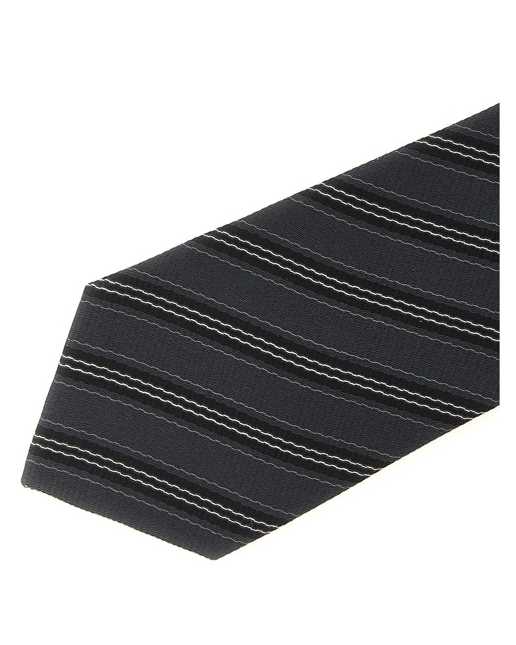 Saint Laurent Black Striped Tie for men