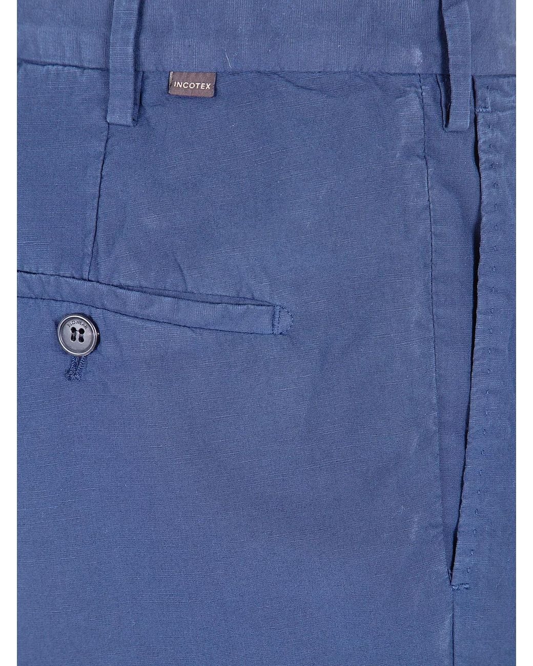Incotex Blue Coulisse Chino Trousers for men