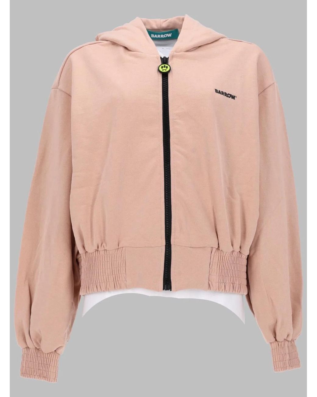 Barrow Pink Felpa Con Zip E Cappuccio