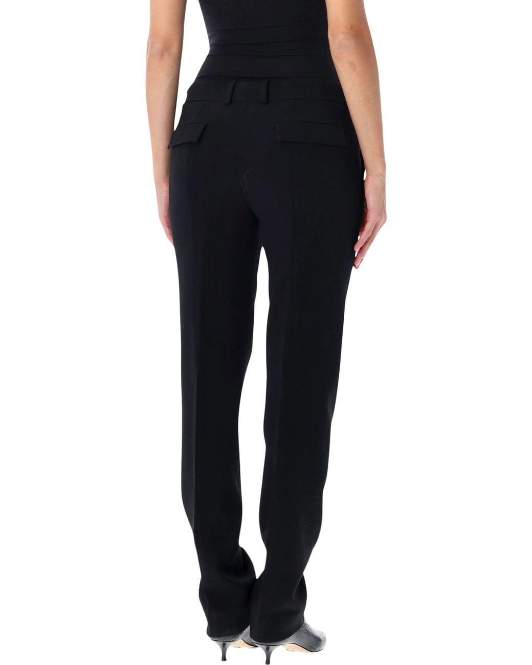 Totême Black Low-Waist Slim Pant