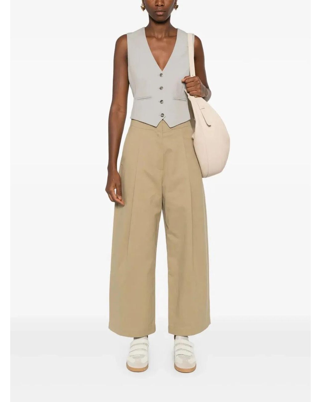 Studio Nicholson Natural Cotton Wide-Leg Trousers