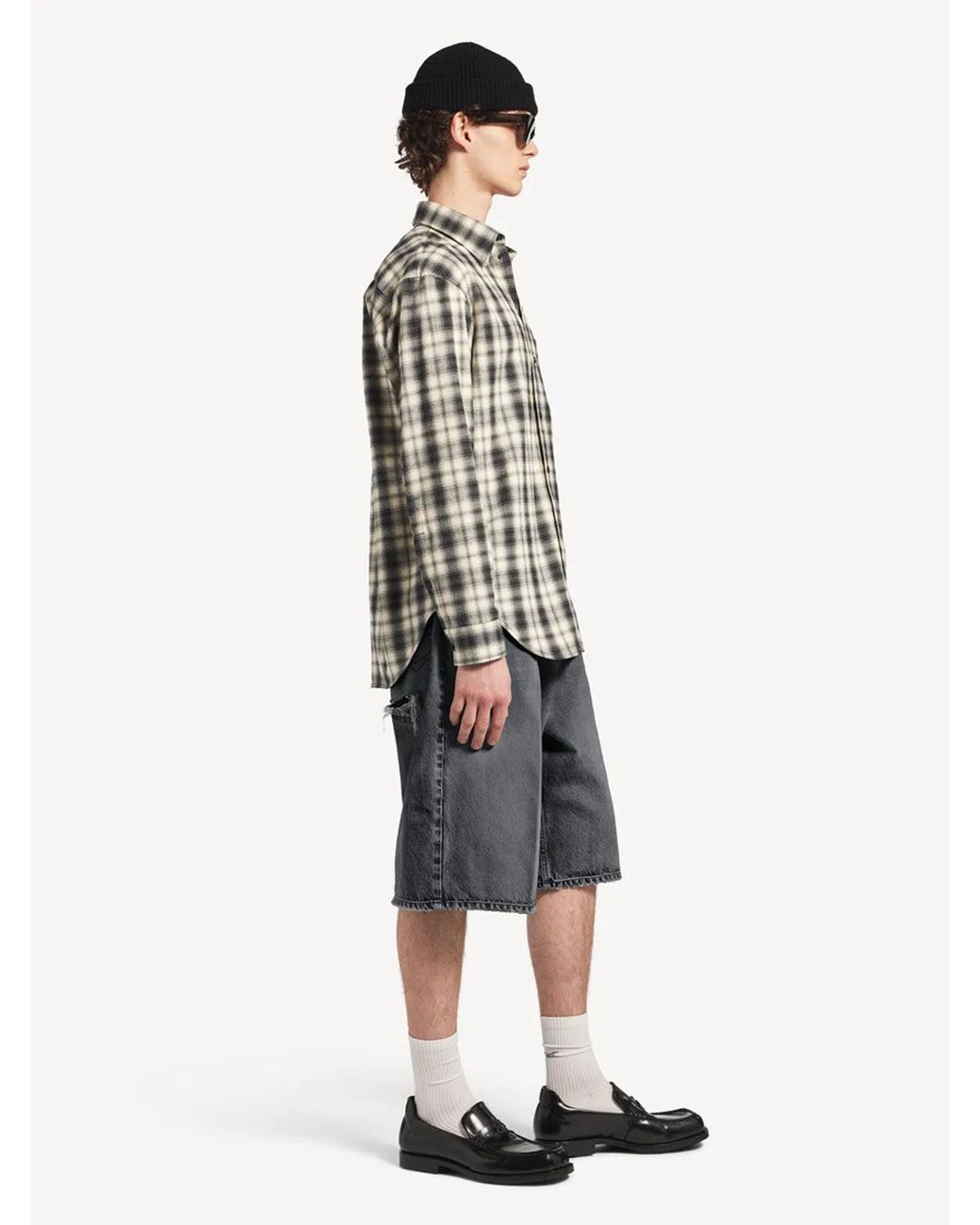 Balenciaga Black Checked Shirt for men