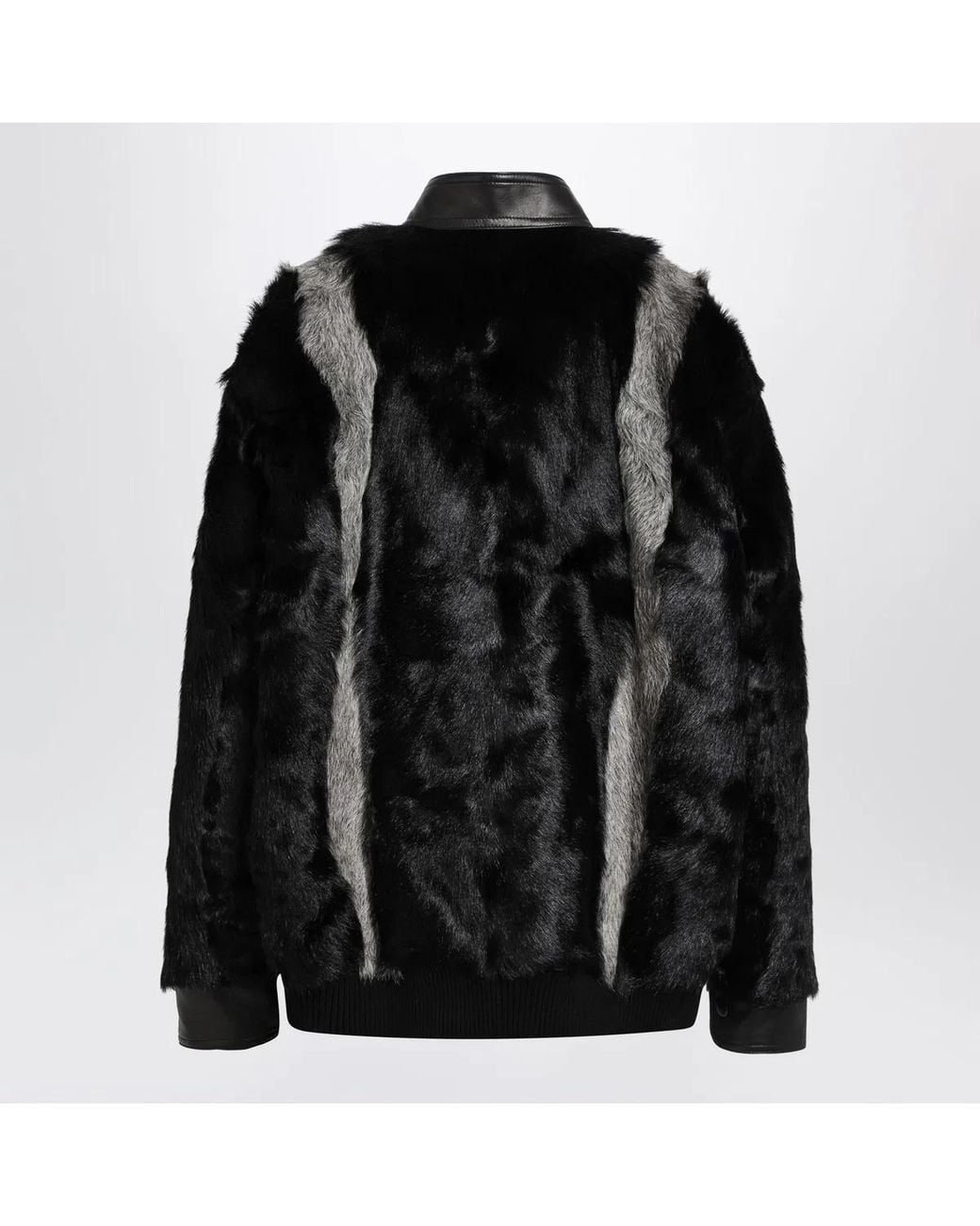 Valentino Black Shearling And Leather Jacket