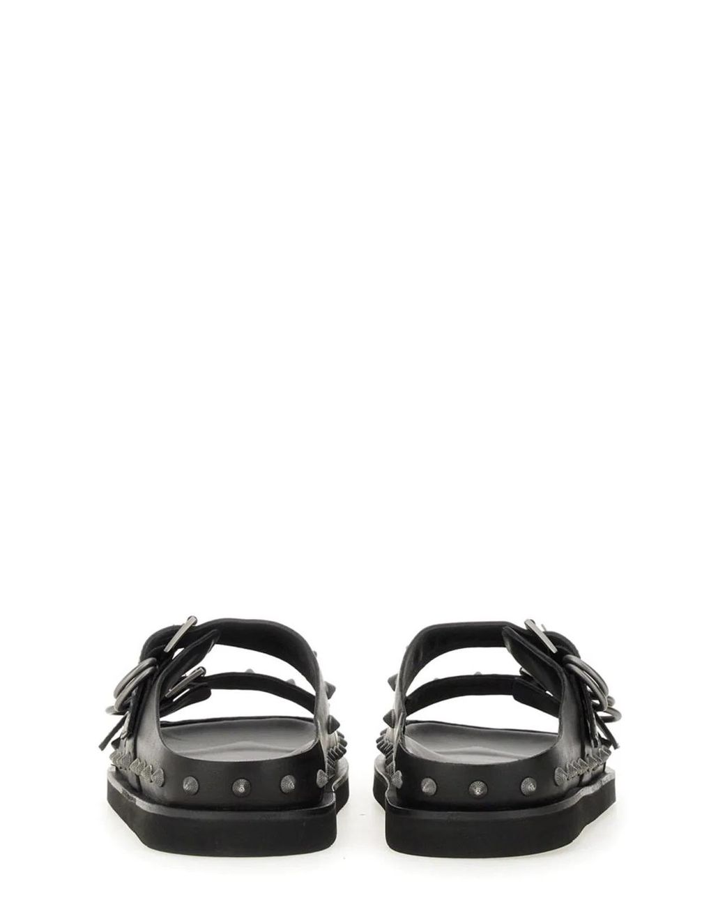 Ash Black Calf Leather "Urus" Sandals