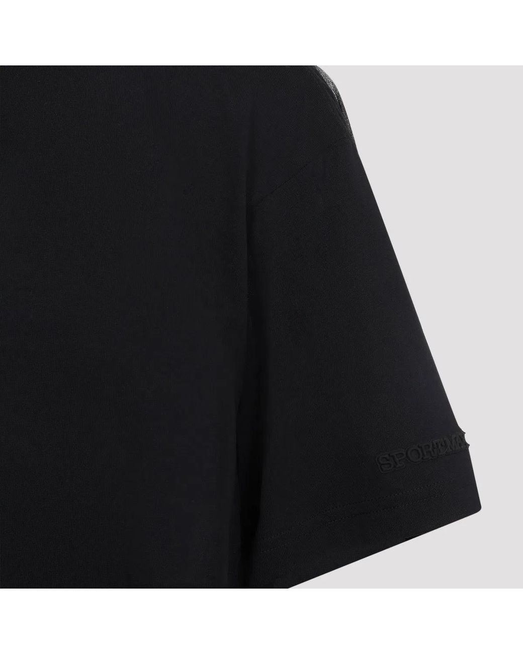 Max Mara Black Spiga Cotton T-Shirt