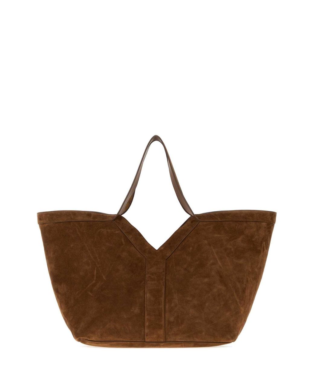 Saint Laurent Brown Bo And Tote Large Leather Handbag