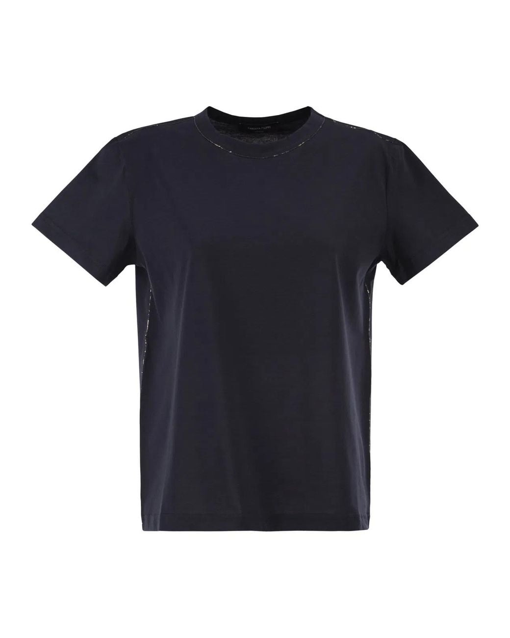 Fabiana Filippi Black Jersey T-Shirt With Luminous Thread