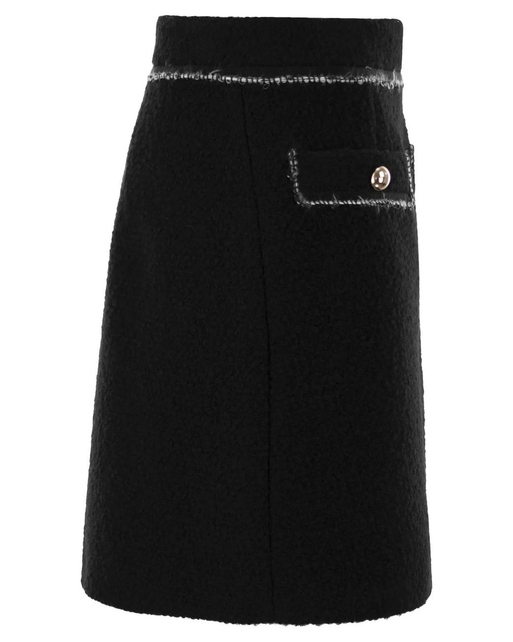 Fay Black Wool Short Skirt
