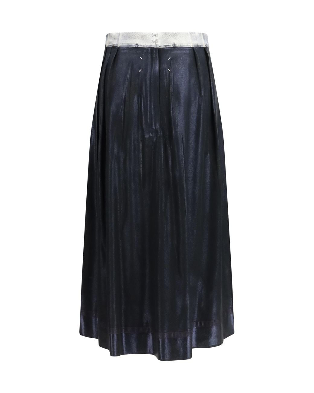 MM6 by Maison Margiela Blue Foil-Treated Midi Skirt