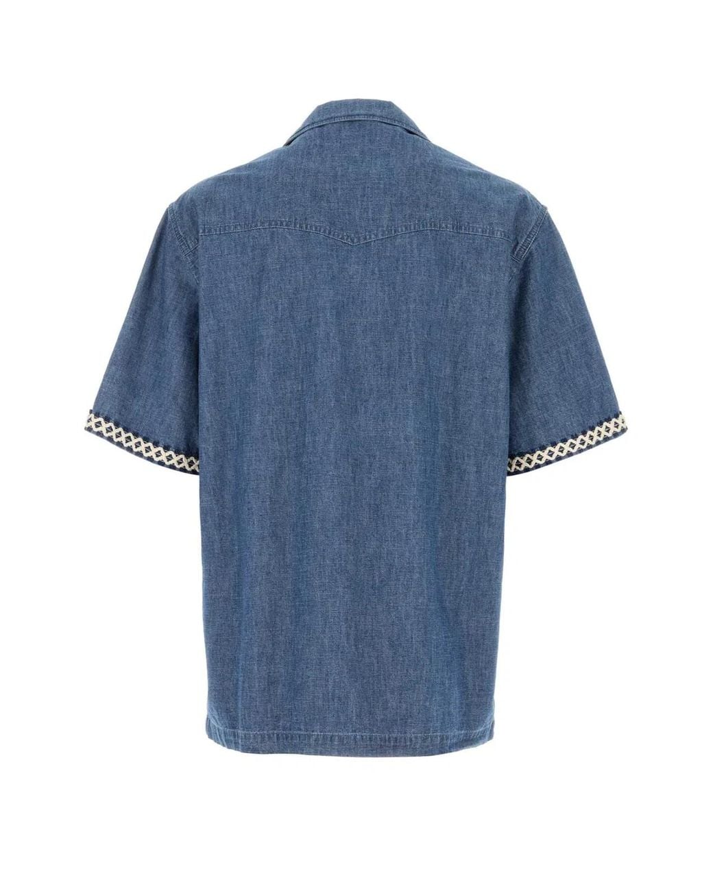 Valentino Garavani Blue Camicia M/Corte Denim for men