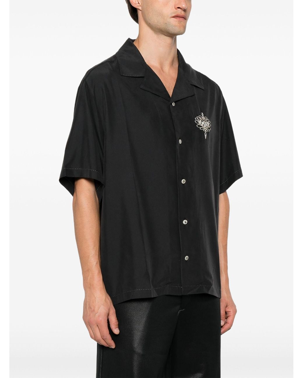 Amiri Black Oversized Lazo Safari Shirt for men