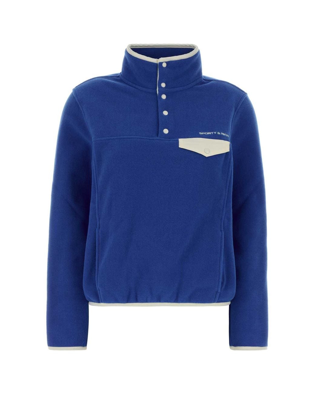 Sporty & Rich Blue Sporty & Rich Bold Logo Polar Sweatshirt