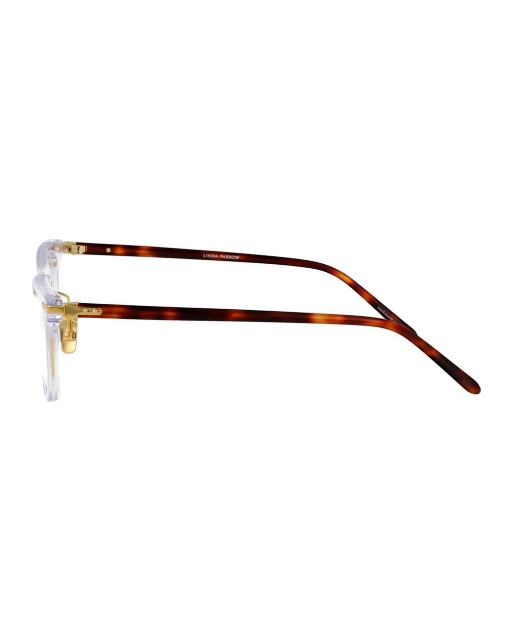 Linda Farrow Metallic Clear/T-Shell/Yellowgold/ Acetate Glasses