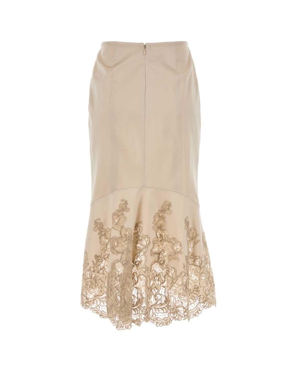 Ermanno Scervino Natural Sand Satin Mini Skirt